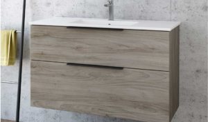 Galsaky 800 Grey Ash Wall Unit With Basin& metal Legs